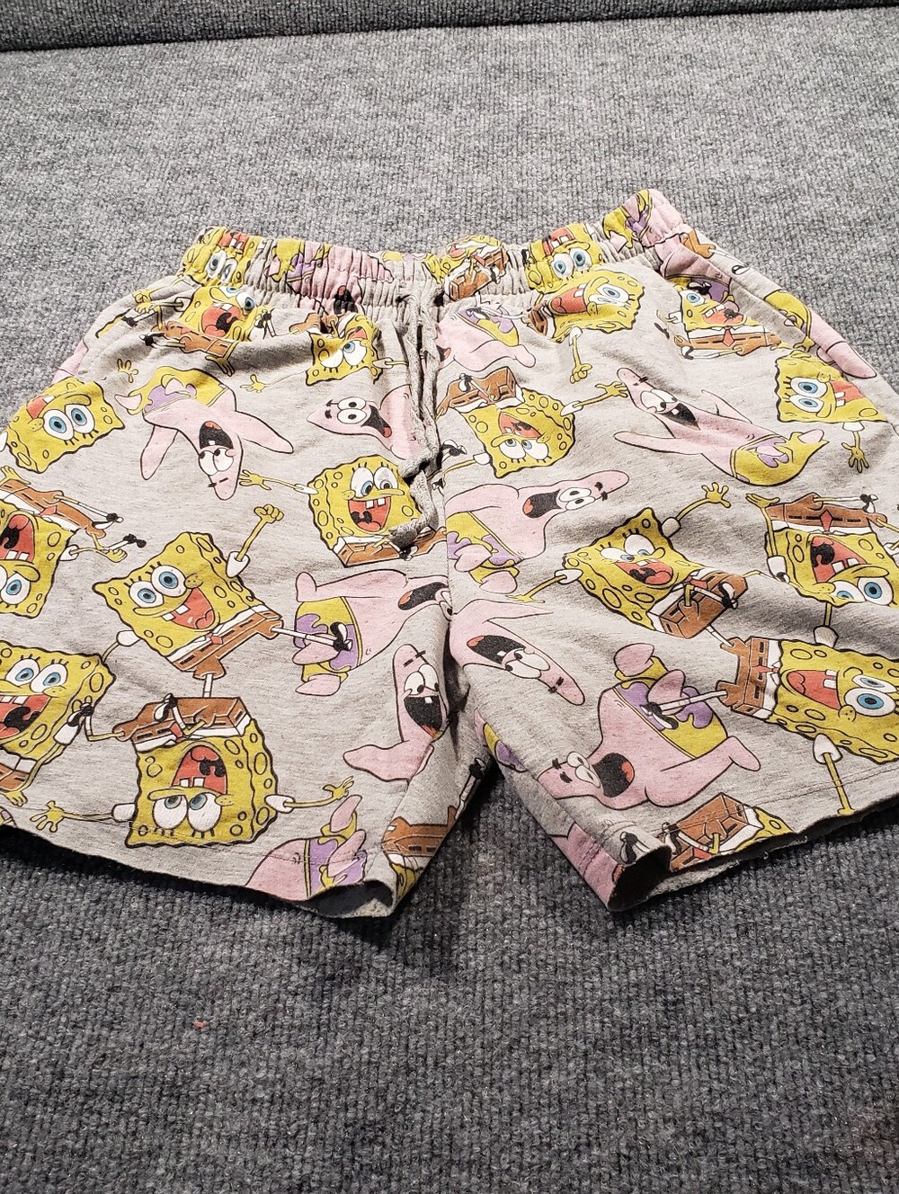 Spongebob Squarepants Men's Sleep Lounge Shorts Sz M Comfy Nickelodeon Gray
